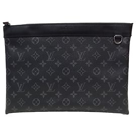 Louis Vuitton Eclipse Monogram Apollo Clutch Bag Black