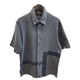 Louis Vuitton Strickhemd mit kurzen Ärmeln Braun