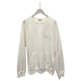 Dior Sacai Sweatshirt aus cremefarbener Baumwolle mit Logo-Patch Weiß