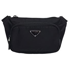 Prada Re-Nylon Saffiano Leather Shoulder Bag Silvery