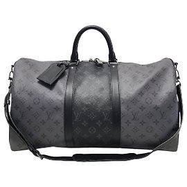Louis Vuitton Eclipse Monogram Reverse Bandouliere Keepall Black