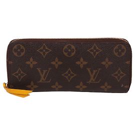 Louis Vuitton Clemence Monogram Yellow Long Wallet Yellow