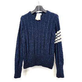 Thom Browne Diagonale Twist-Strick blau Blau