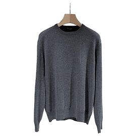 Loro Piana Baby Kaschmir Rundhals Strickpullover Grau Braun