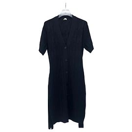 Hermès Schwarzer Monиф Strickstrickjacke mit kurzen Ärmeln für Damen Schwarz