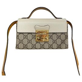 Gucci Bolsa de Ombro Supreme Padlock Branco