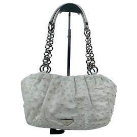 Bolsa de Alça de Corrente Prada Branco