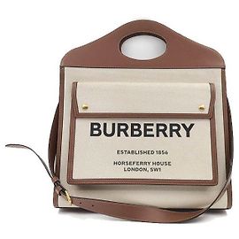 Burberry Bolsa de lona Pocket Medium Marrom