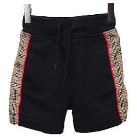 Burberry Short de algodón para bebé con panel lateral negro Negro