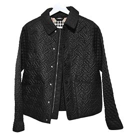 Burberry Kids Monogram Quilted Panel Jacket Black