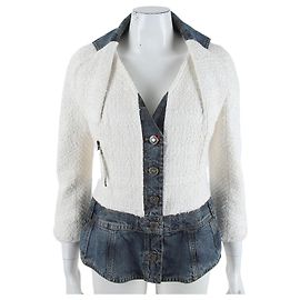 Christian Dior Denim Tweed Jacket Blue