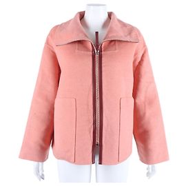 Hermès Chaqueta con cremallera de cachemira Rosa