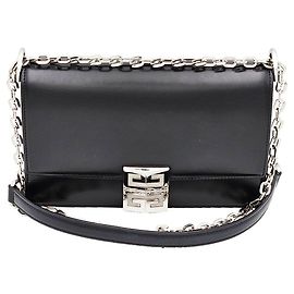 Givenchy Black Chain Box Leather Small Shoulder Bag Black