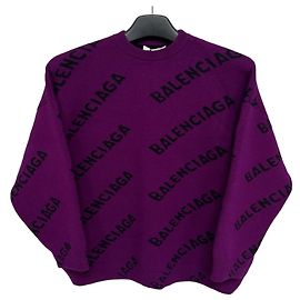 Balenciaga Pull en maille oversize avec logo Noir