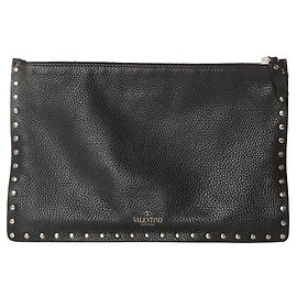 Valentino Rockstud Clutch Bag Black