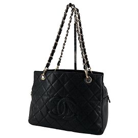 Chanel Caviar Square Shoulder Bag Black