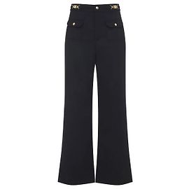 Céline PANTS WITH GOURMETTES IN DIAGONAL WOOL Black
