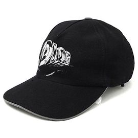 Dior Unisex Baseball Cap aus schwarzer Baumwolle mit Signature Logo Schwarz