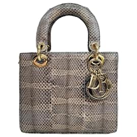 Dior Kleiner Python Tote Bag Braun