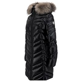 Moncler Fulmarus Fox Fur Women's Long Padded Jacket Black