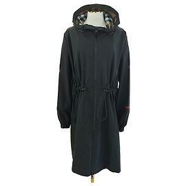 Burberry Giacca a vento lunga con cappuccio Nero Nero