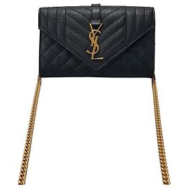 Saint Laurent Borsa a tracolla con catena a bustina piccola Nero