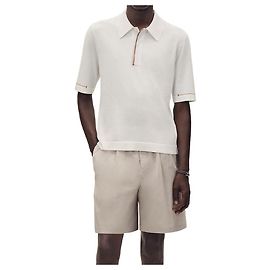 Hermès Poloshirt für Herren mit Bartack-Details Mehrfarben