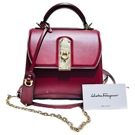 Salvatore Ferragamo Bolsa Tote Gancini Boxy Small de alça superior em couro de bezerro Multicor