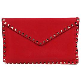 Valentino Pochette Rockstud Envelope Rouge Rouge