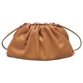 Bottega Veneta Mini bolsa crossbody dumpling em couro camel Marrom