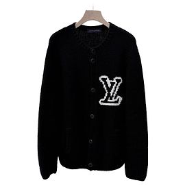 Louis Vuitton Chunky Intarsia Strickjacke Schwarz Grade/XL Schwarz