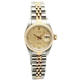 Rolex Reloj Datejust Original Computer Dial Diamond Women's Combo con Certificado de Nacimiento Dorado