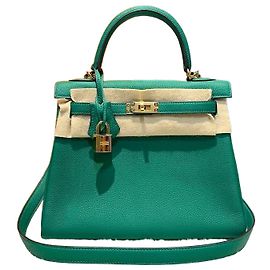 Hermès Kelly Togo Vert Jade Gold Stamp Vert