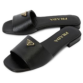 Prada Saffiano Damen Hausschuhe Schwarz
