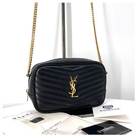 Saint Laurent Bolsa tiracolo matelassê com corrente Preta Preto