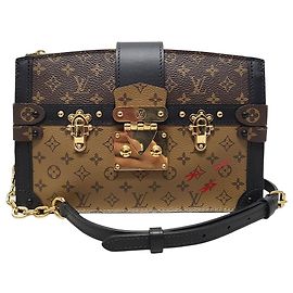 Louis Vuitton Borsa a Spalla Monogram Petite Malle Trunk Marrone