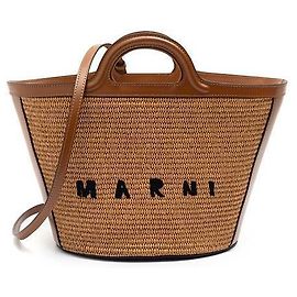 Marni Sacola de ráfia Raffia Tropicalia Logo Multicor