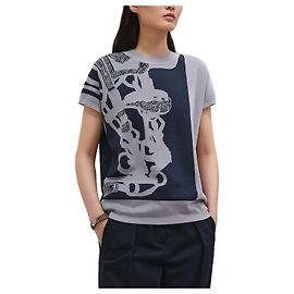 Hermès Kurzarm-Pullover Brides de Gala Mehrfarben