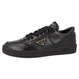 Prada Downtown Leder-Sneaker Schwarz