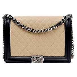 Chanel Borsa a Spalla Boy Large Beige Marrone