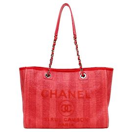 Chanel Red Deauville Bag Red
