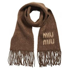 Miu Miu Cachecol de mohair Marrom