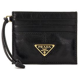 Prada Saffiano Leather Card Holder Black