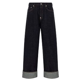 Kenzo Jeans Wide Fit com Bainha Azul