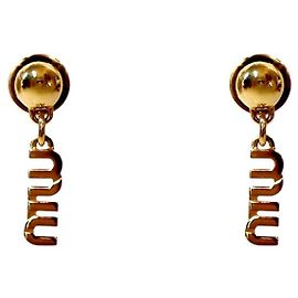Miu Miu Orecchini Logo Oro D'oro