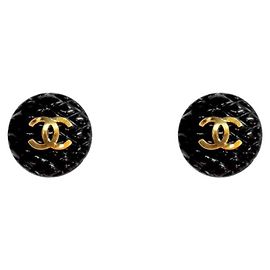 Chanel Matelassé CC Cuff Links Black
