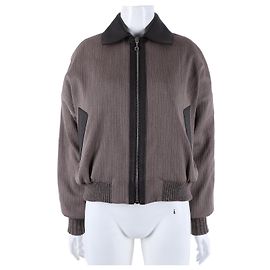 Hermès Jaqueta com zíper Marrom