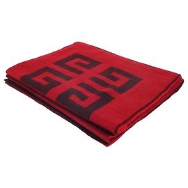 Givenchy Cachecol de lã vermelho com padrão de logotipo Vermelho