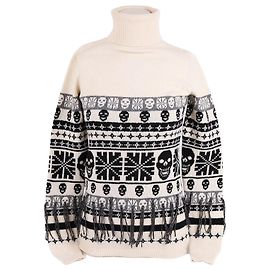 Philipp Plein Suéter de lana para mujer Limited XS Blanco