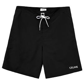 Céline Logo Short Swim Trunks Black